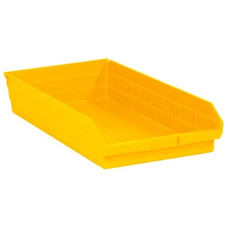 Bsc Preferred 23 5/8 x 11 1/8 x 4'' Yellow Plastic Shelf Bin Boxes, 6PK BUY00087602